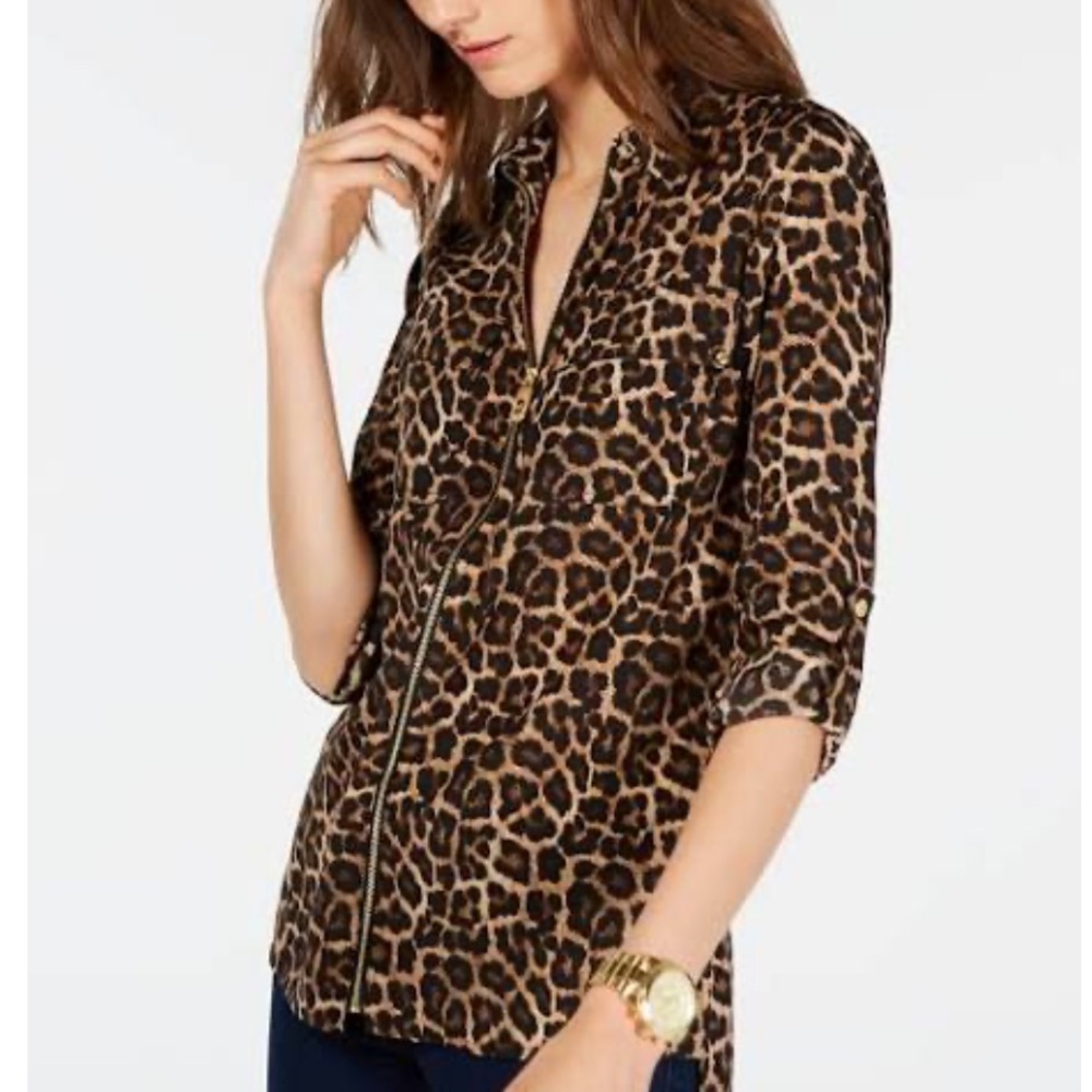 MICHAEL Michael Kors Leopard Print Blouse